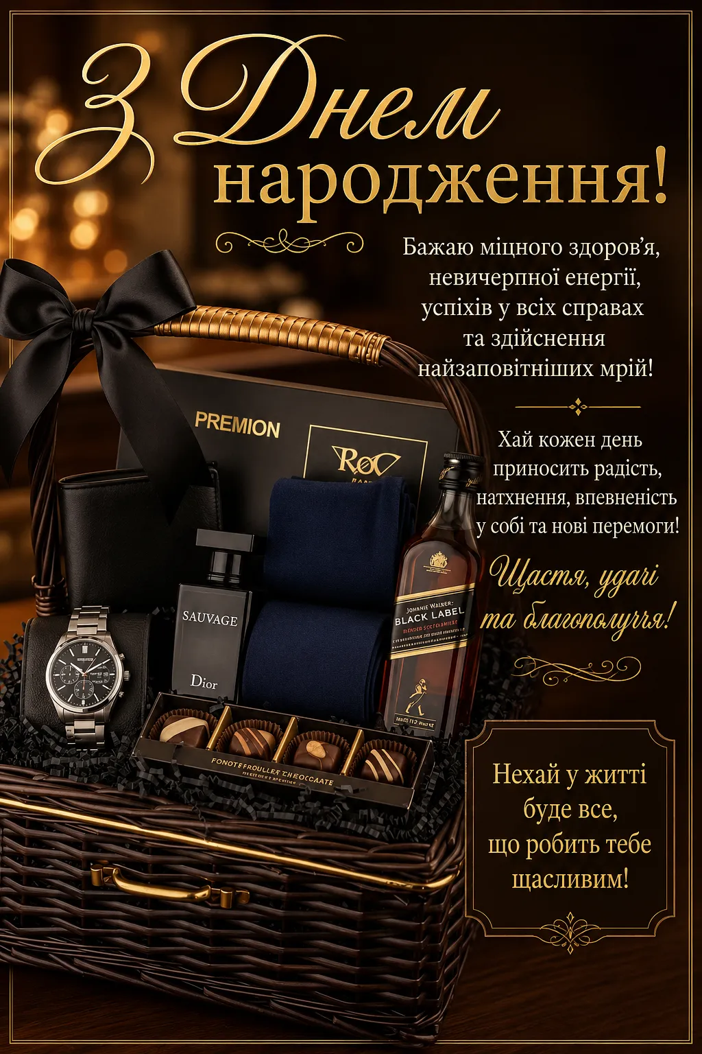 Картинка-привітання для чоловіка - з побажаннями добробуту, для щирих емоцій Картинка-привітання для чоловіка - з побажаннями добробуту, для щирих емоцій